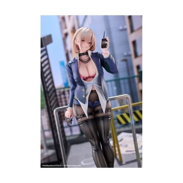 Hobby Sakura - Original illustration - Statuett 1/6 Fyndig poliskvinna illustration av CheLA77 27 cm