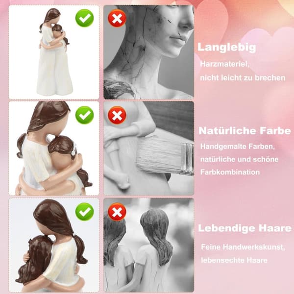 Harpiksskulptur "Mor og Datter" – Dekorativ figur og flot gave til mors dag eller fødselsdag