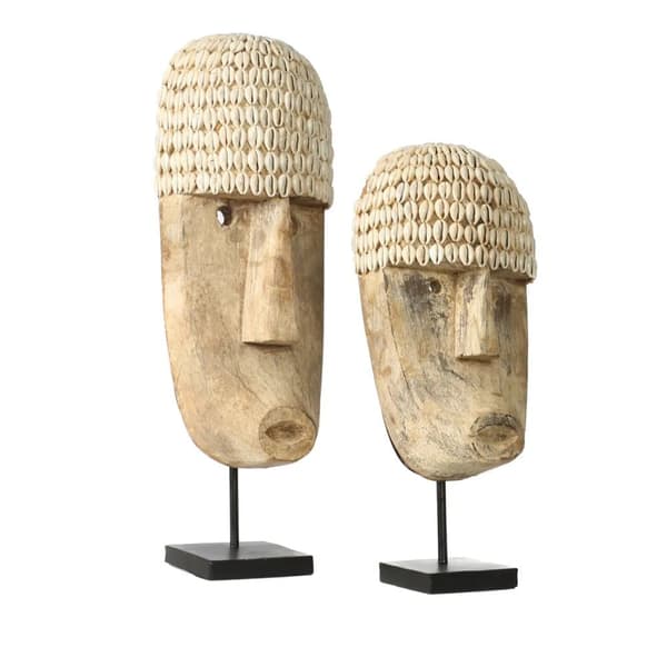Cowrie-mask på stativ - Medium