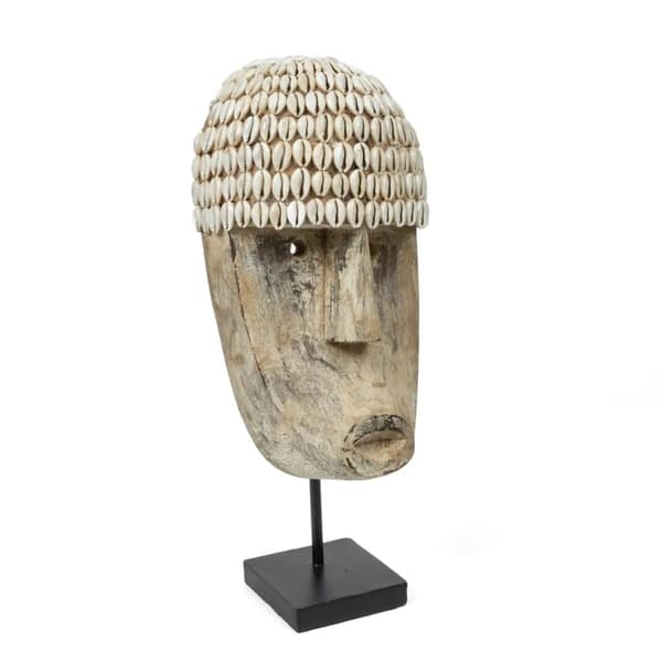 Cowrie-mask på stativ - Medium