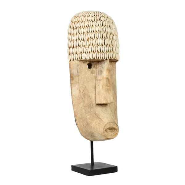 Cowrie-mask på stativ - Stor
