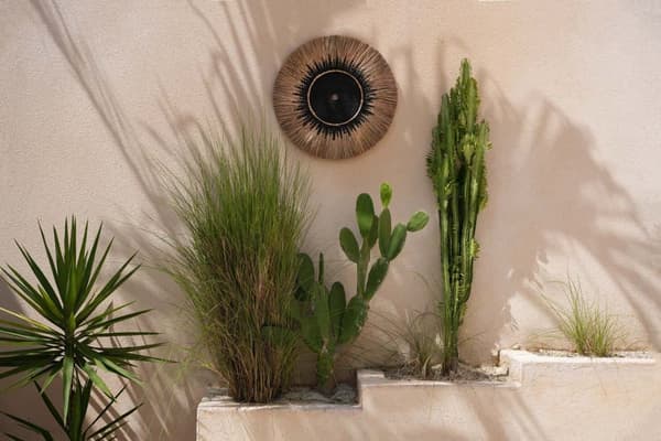 Raffia Macramé Vægdeko - Sort Natur