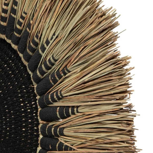 Raffia Macramé Vægdeko - Sort Natur