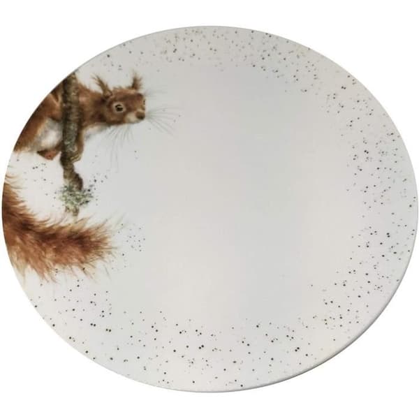 Set med 4 Wrendale Ekorrar Fin Kina Sidokoppar Tallrikar 26 cm