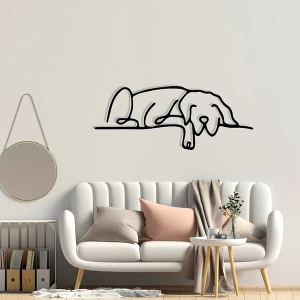 Järnväggkonst Hund - Minimalistisk Väggdekoration för Hundälskare | Djurmotiv i Metall | Present till Hundmamma | Husdjursinredning