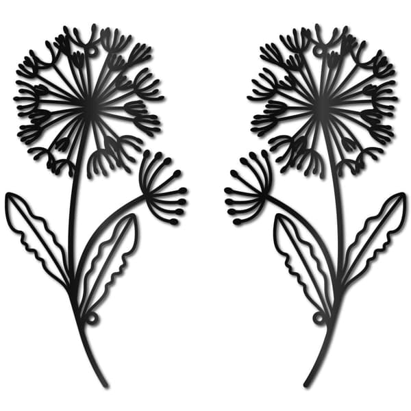 Lövblomma metallväggkonst, järnblomma väggdekoration, hängande svart ihålig symmetrisk silhuett-ornament, järntecken till yoga-studio, in- och utomhus