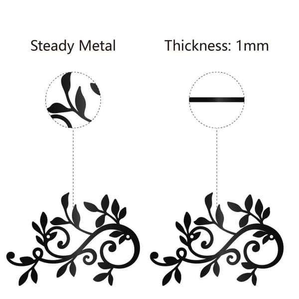 Metallträdblad väggdekoration, vinsten olivgren blad väggkonst, dubbla blad silhuettskulptur, ornament, järn hängande över sängen, hem, vardagsrum, tr