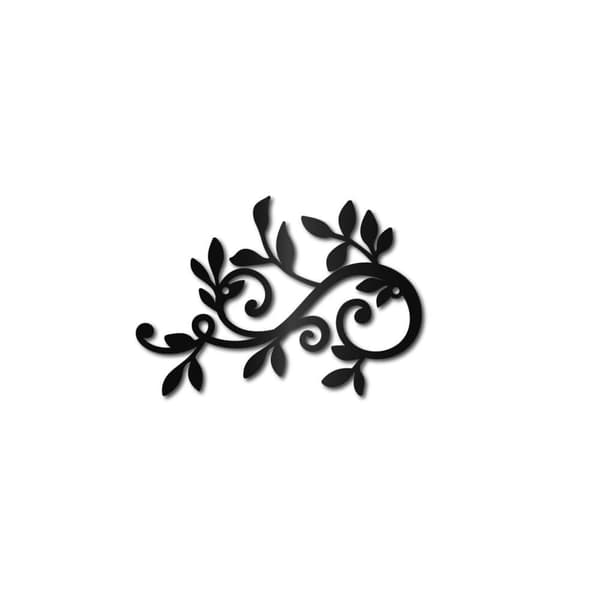 Metallträdblad väggdekoration, vinsten olivgren blad väggkonst, dubbla blad silhuettskulptur, ornament, järn hängande över sängen, hem, vardagsrum, tr
