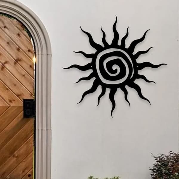 Metall Sol Väggkonst - Retro Väggdekoration - Utomhus & Inomhusdekor - Hållbar Metallskylt - Present Till Pappa & Nytt Hem
