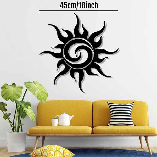Solstråle Metall Väggkonst - Boho Soldekor - Naturinspirerad Heminredning - Modern Utomhuskonst - Glädjefull Present