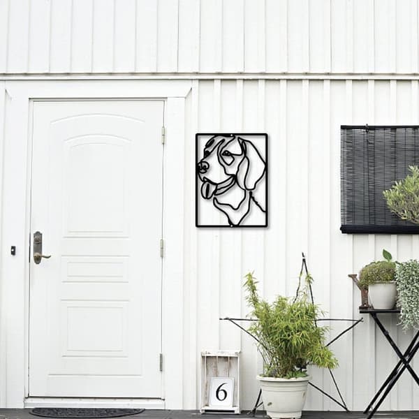 Creative Cabin metallväggkonst - svart hundskulptur hängande dekoration 12 x 9 tum för inomhus, utomhus heminredning och gåvor
