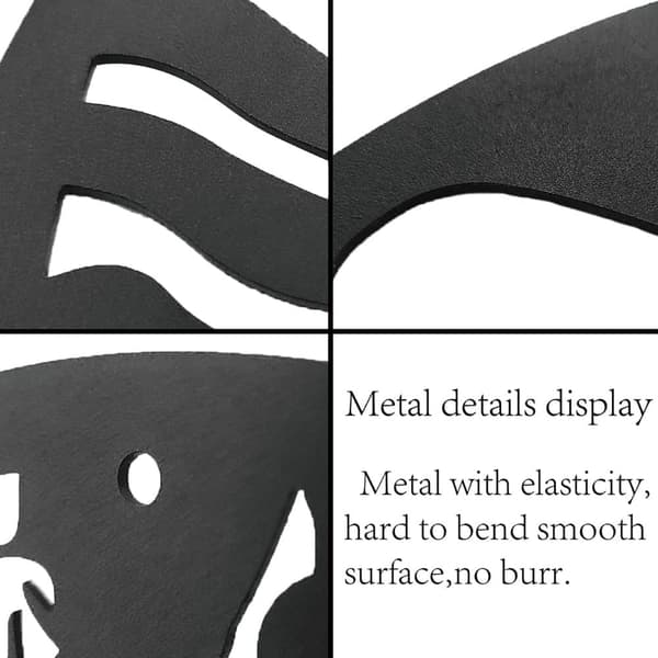 Metallvågsdekoration, Musikinstrument, Svarta Vågsignor, Gitarr, Jern, Hängande Metallornament, Skulptur, Passar till Balkong, Trädgård, Hem, Salong,