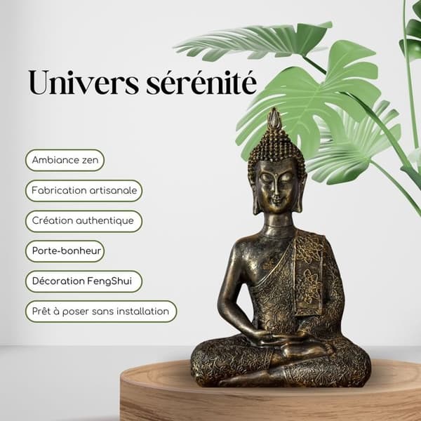Statuett - Thailändsk Buddha - H 21 cm