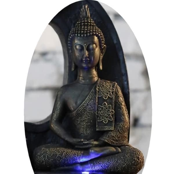 Thai Buddha Statyette - ZEN LIGHT - Litet fotavtryck och uppmärksamhet på detaljer - 13 x 7 x 21 cm