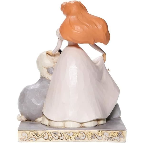 Statyett - Jim Shore - Ariel Disney Traditions - Vit - White Woodland - 7,75 tum