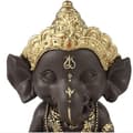 Miniatyrbild 2 av 3: Statyetter och skulpturer - Statyett av Ganesh i harts - Brunt och guld - H 11,5 cm Guld