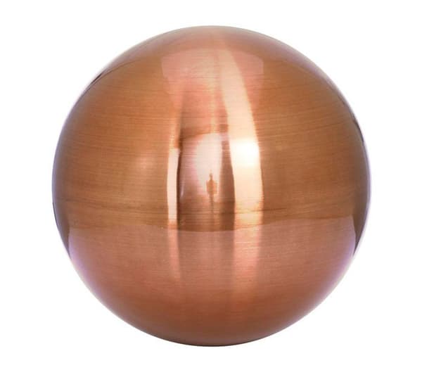 Staty - statyett - keramik Dehner - 2827236 - sfäriskt borstat rostfritt stål, 15cm, koppar