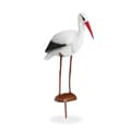 Miniatyrbild 1 av 6: Relaxdays Trädgårdsstaty Stork, Dekorationsfigur, häger skydd, födelse, 80 x 22 x 64 cm, vit/röd