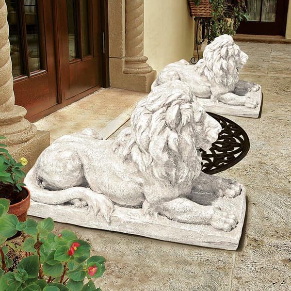 Staty - Design toscano statyett - AL21949 - Lyndhurst Manor Lion Sentinel Statue