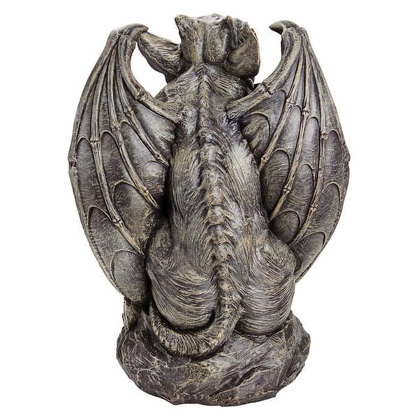 Design toscano - JE11211701 - Silas the Sentinel Gargoyle gotisk dekorativ staty, 61 cm, polyresin, grå sten