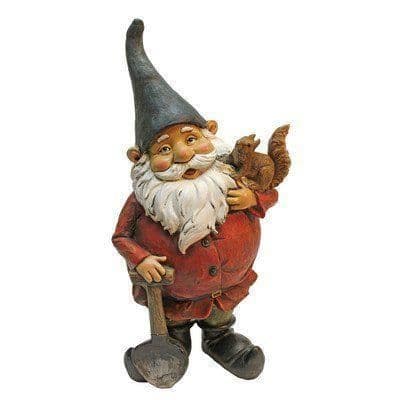 Design Toscano av Blagdon QM211241 Staty av Gnome med spade och ekorrharts