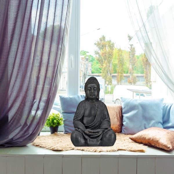 Buddhastaty - Relaxdays - 50 cm - Keramik - Frostbeständig - Trädgårdsdekoration