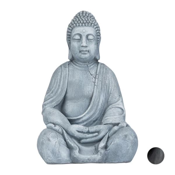 Buddhastaty - Relaxdays - 50 cm - Keramik - Frostbeständig - Trädgårdsdekoration
