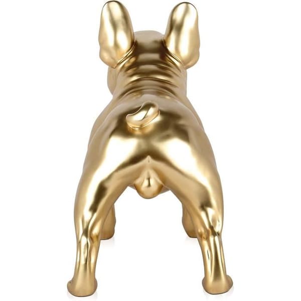 Skulptur Pop Art i metall-effekt i resin H40 x B25 x D50 cm - World Art Fransk bulldog - färg: Guld