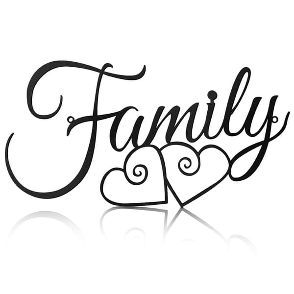 Metall Familj Väggdekoration, Rustikansk Hängande Dekoration, Familjenskyltar, Hemma Väggdekoration för Vardagsrum, Sängrum, Matsal, Kök (Svart)