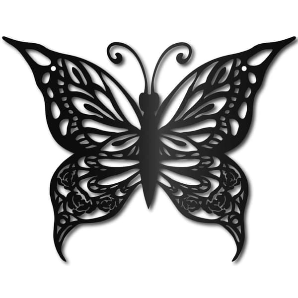 Bomclap Butterfly Metal Wall Decor – Blomster! Hængende ornamenter i sort jern, vægskulptur. Hjem, Kontor, Altan, Have, Salon. Juledekoration & Gave