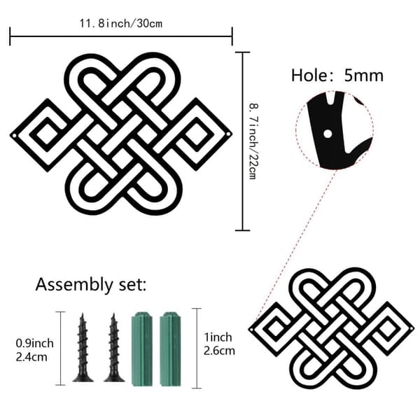 Bomclap Celtic Knot Metalli Seinäkoru – Musta Raudaseenäsivu! Celtic Symboli Tyhjäskulptuuri, Pendidyt Knotti-Näytös. Sisä- & Ulkokehys, Salonki, Koti