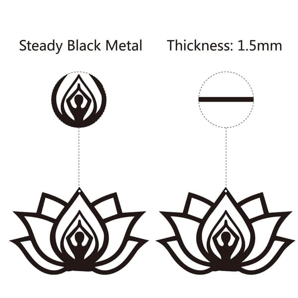 Bomclap Metal Wall Art Lotus – roikkuvat laatat! Koriste, veistos, kyltti. Joogastudio, Sisällä ja ulkona, Salonki, Keittiö, Puutarha, Toimisto