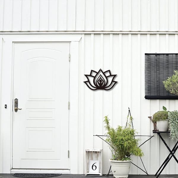 Bomclap Metal Wall Art Lotus – roikkuvat laatat! Koriste, veistos, kyltti. Joogastudio, Sisällä ja ulkona, Salonki, Keittiö, Puutarha, Toimisto