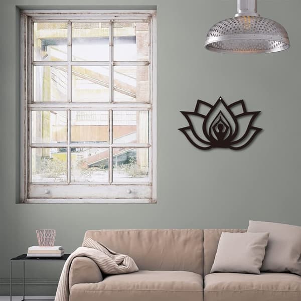 Bomclap Metal Wall Art Lotus – roikkuvat laatat! Koriste, veistos, kyltti. Joogastudio, Sisällä ja ulkona, Salonki, Keittiö, Puutarha, Toimisto