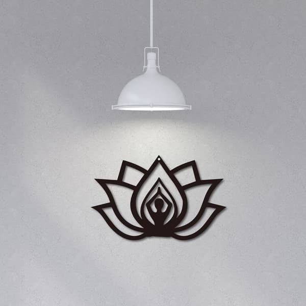 Bomclap Metal Wall Art Lotus – roikkuvat laatat! Koriste, veistos, kyltti. Joogastudio, Sisällä ja ulkona, Salonki, Keittiö, Puutarha, Toimisto