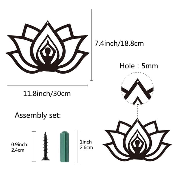 Bomclap Metal Wall Art Lotus – roikkuvat laatat! Koriste, veistos, kyltti. Joogastudio, Sisällä ja ulkona, Salonki, Keittiö, Puutarha, Toimisto
