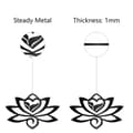 Pikkukuva 3 / 6: Bomclap Lotus Metalli Seinäkoru – Musta Pendidyt Raudaseenäsivu! Silhuetti, Tyhjätty Minimalistinen Ornamnet. Yogi-Puutarha, Koti, Balkoni