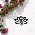 Pikkukuva 5 / 6: Bomclap Lotus Metalli Seinäkoru – Musta Pendidyt Raudaseenäsivu! Silhuetti, Tyhjätty Minimalistinen Ornamnet. Yogi-Puutarha, Koti, Balkoni