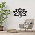 Pikkukuva 6 / 6: Bomclap Lotus Metalli Seinäkoru – Musta Pendidyt Raudaseenäsivu! Silhuetti, Tyhjätty Minimalistinen Ornamnet. Yogi-Puutarha, Koti, Balkoni