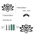 Pikkukuva 2 / 6: Bomclap Lotus Metalli Seinäkoru – Musta Pendidyt Raudaseenäsivu! Silhuetti, Tyhjätty Minimalistinen Ornamnet. Yogi-Puutarha, Koti, Balkoni