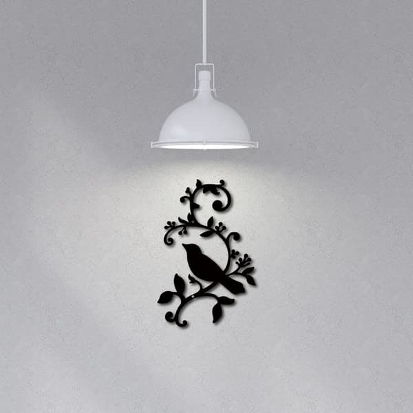 Bomclap Bird Metal Wall Decor – Fugle på gren! Jernskilte, hængende ornamentskulptur med blade. Balkon, Have, Hjem, Salon. Indendørs & Udendørs