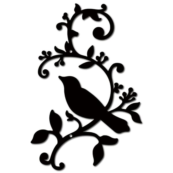 Bomclap Bird Metal Wall Decor – Fugle på gren! Jernskilte, hængende ornamentskulptur med blade. Balkon, Have, Hjem, Salon. Indendørs & Udendørs