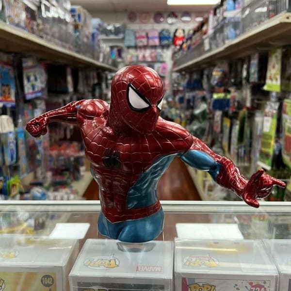 Marvel Spiderman-byst - MONOGRAM - Miniatyrkaraktär - Röd och blå - För barn från 3 år och uppåt