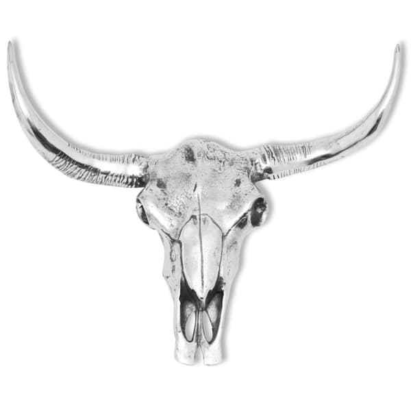Väggmonterad dödskalledekoration aluminium silver