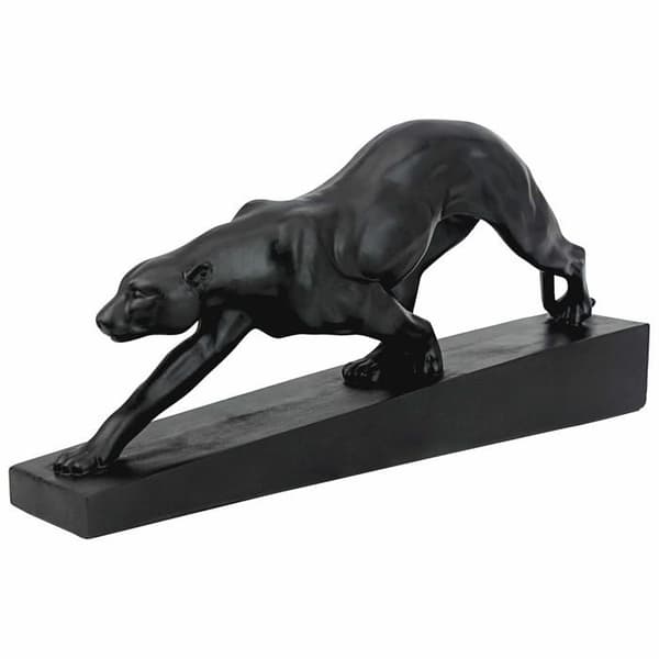 Staty - statuett Design toscano - EU6104 - Staty Art déco panter i lurande svart 7,5 x 42 x 19 cm