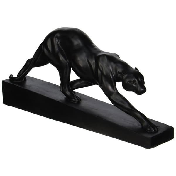 Staty - statuett Design toscano - EU6104 - Staty Art déco panter i lurande svart 7,5 x 42 x 19 cm