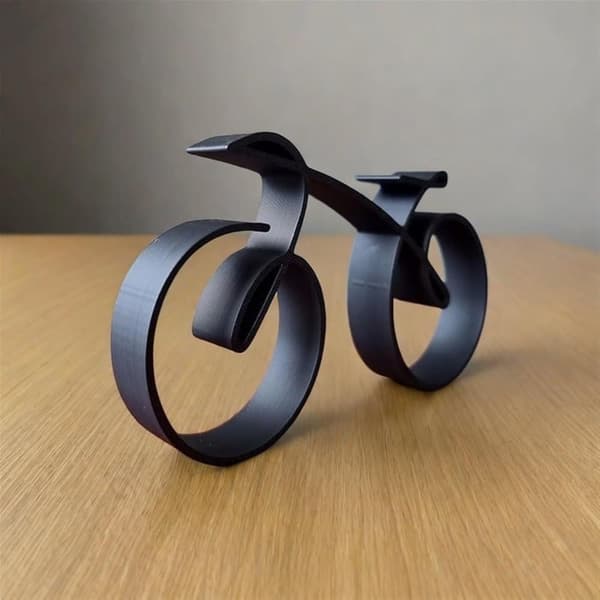 OBOSOE 1 stykke sort akryl cykelskulptur, minimalistisk trådramme model, velegnet til cykelelskere, boligkunst dekoration