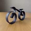 Miniatyrbillede 3 af 6: OBOSOE 1 stykke sort akryl cykelskulptur, minimalistisk trådramme model, velegnet til cykelelskere, boligkunst dekoration