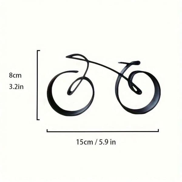 OBOSOE 1 stykke sort akryl cykelskulptur, minimalistisk trådramme model, velegnet til cykelelskere, boligkunst dekoration