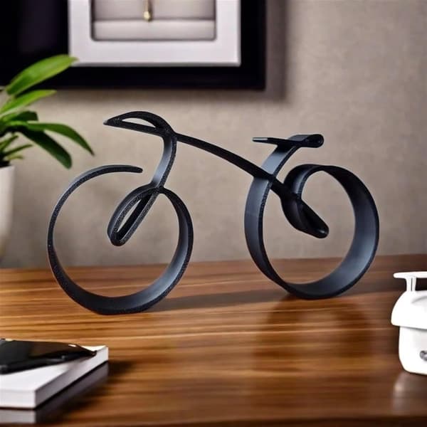 OBOSOE 1 stycke svart akryl cykel skulptur, minimalistisk trådram modell, lämplig för cykelälskare, hem konst dekoration